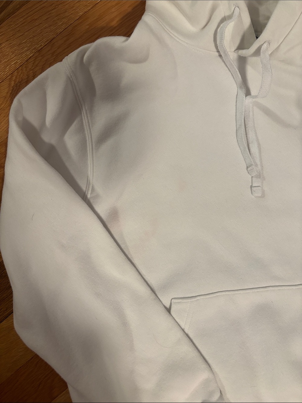Nike White Crewneck Hoodie with Black Swoosh - Picture 3 of 3